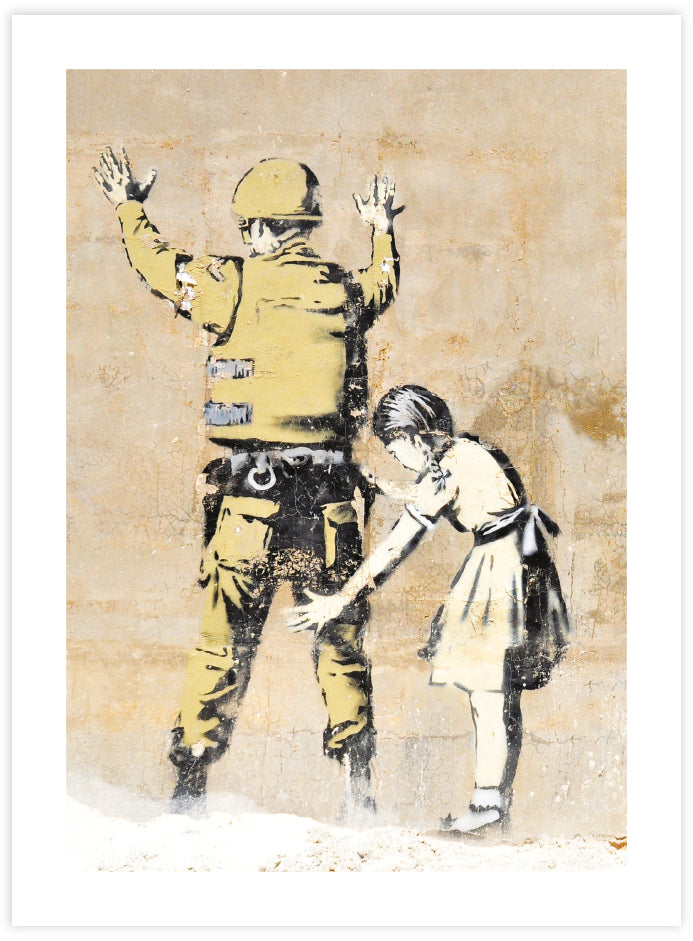 Girl Searching Solider Art Print by Banksy | Banksy Art NZ | The Good Poster Co.