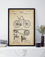 Vintage Bicycle Patent Art Print | Vintage Art