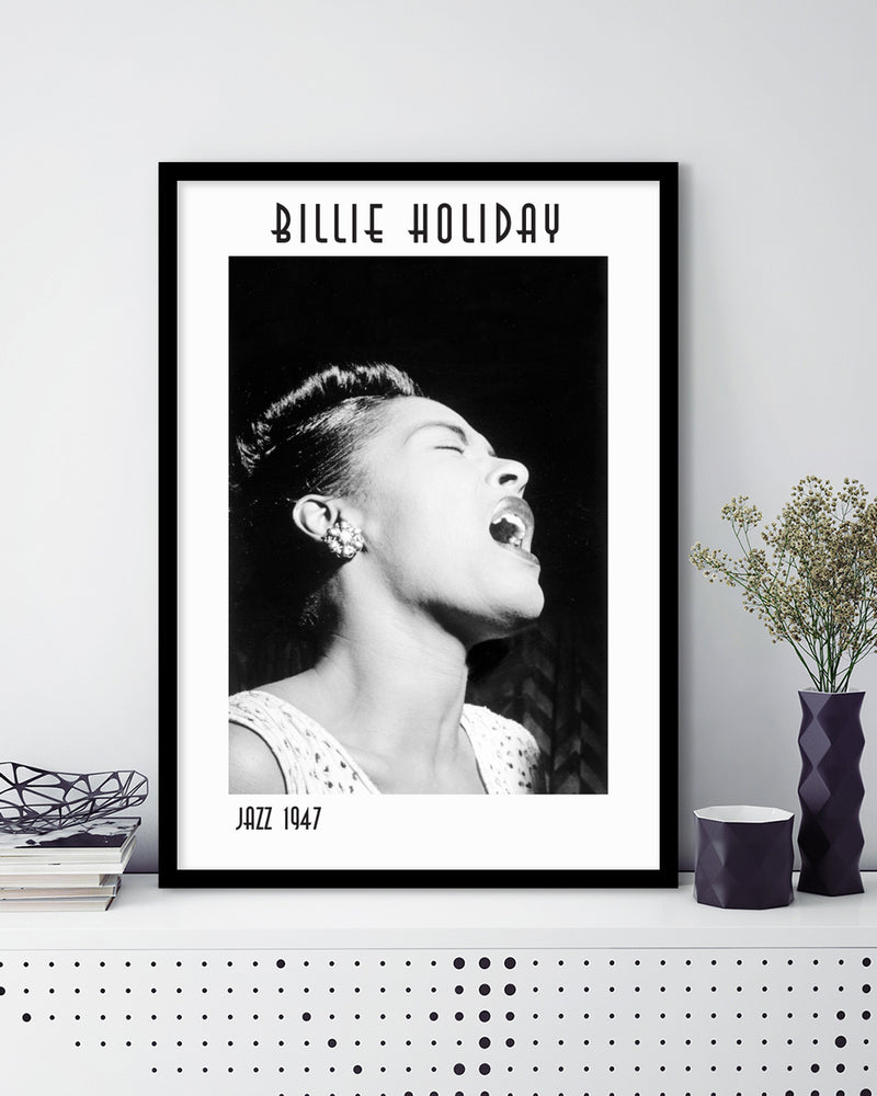 Billie Holiday Photographic Art Print | Black and White Artwork NZ | The Good Poster Co.
