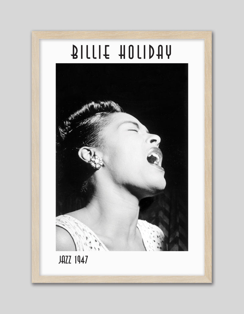 Billie Holiday Photographic Art Print | Black and White Artwork NZ | The Good Poster Co.