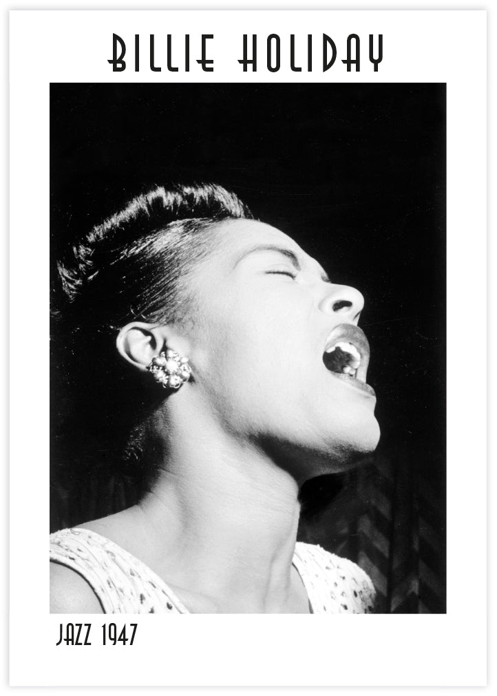 Billie Holiday Photographic Art Print | Black and White Artwork NZ | The Good Poster Co.