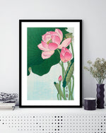 Blooming Lotus Art Print by Ohara Koson