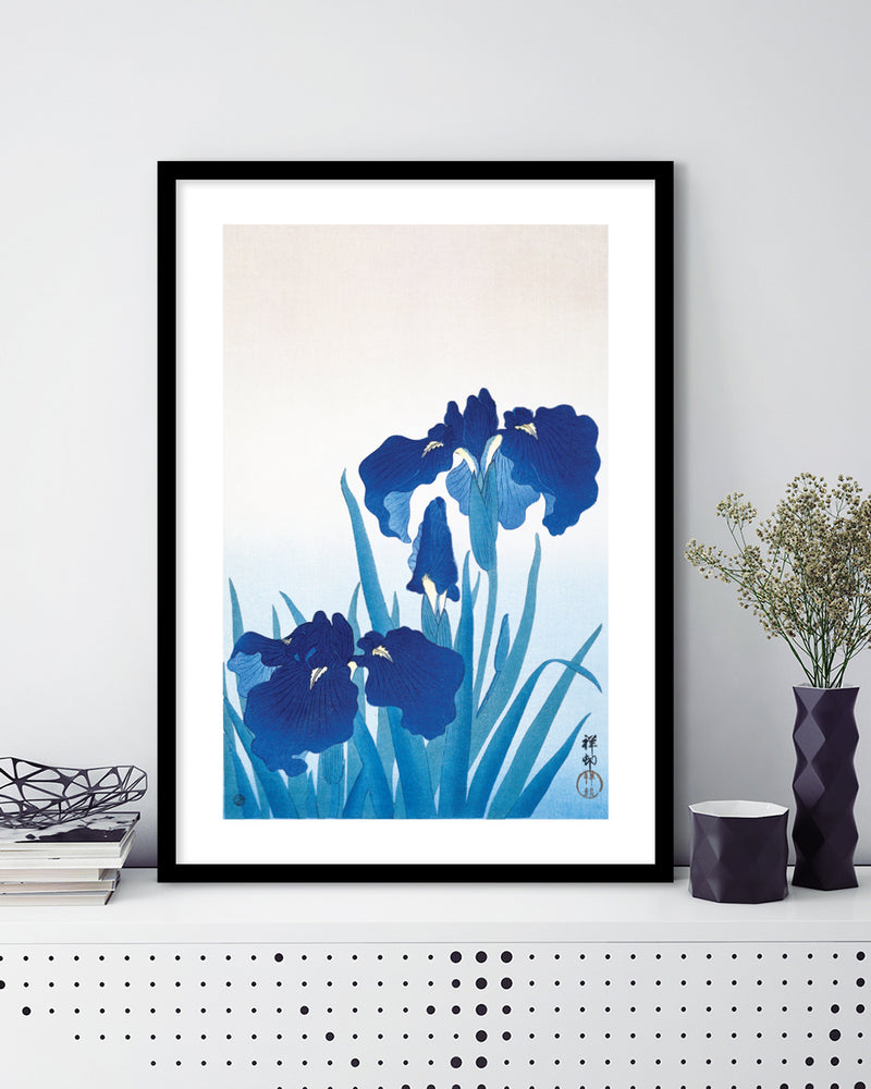 Iris Flowers Art Print by Ohara Koson | Vintage Japanese Art | The Good Poster Co.