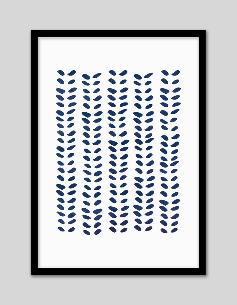 Contemporary Blue Petals Art Print