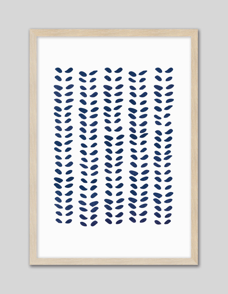 Contemporary Blue Petals Art Print