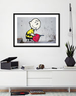 Charlie Brown Firestarter Art Print by Banksy