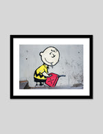 Charlie Brown Firestarter Art Print by Banksy