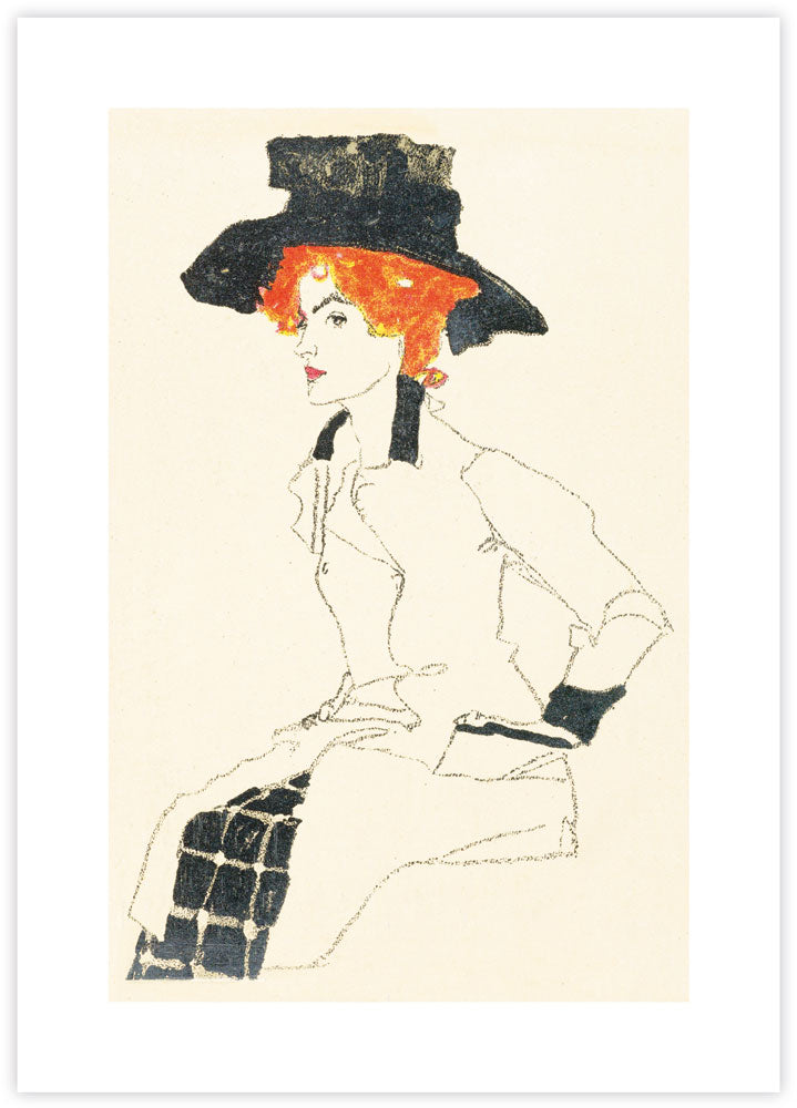 Portrait of a Woman Art Print by Egon Schiele