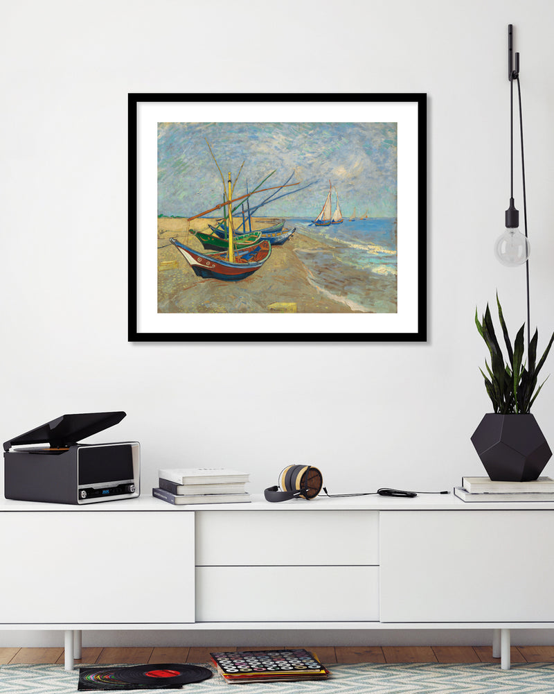 Fishing Boats on the Beach Art Print by Vincent van Gogh | van Gogh Art | The Good Poster Co.