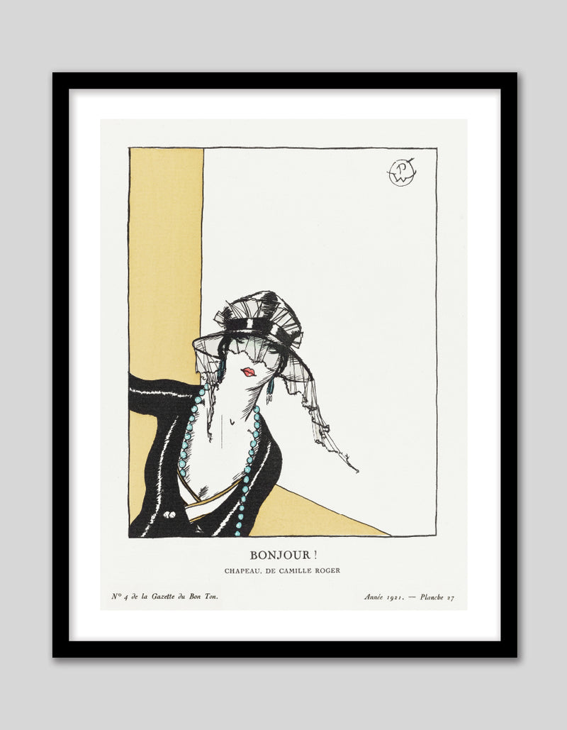 Bonjour by Gazette du Bon Ton | Vintage French Fashion Art NZ | The Good Poster Co.