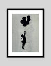 Girl Flying with Balloons Art Print by Banksy | Banksy Posters | The Good Poster Co.