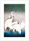 Snowy Egrets Art Print by Ohara Koson