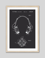 Headphones Patent Art Print | Black and White Art | The Good Poster Co.