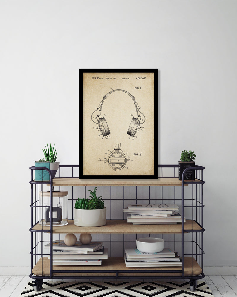 Vintage Headphone Patent Art Print | Vintage Art | The Good Poster Co.