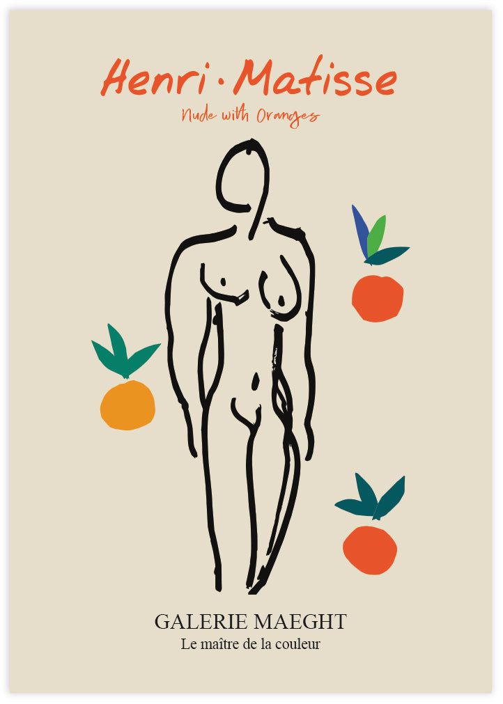 Nude with Oranges Exhibition Poster by Henri Matisse | Exhibition Posters NZ | The Good Poster Co.