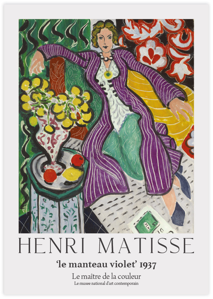 The Purple Coat Exhibition Poster by Henri Matisse | Henri Matisse Art NZ | The Good Poster Co.