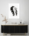 Contemporary Indian Headdress Art Print | Black and White Art | The Good Poster Co.