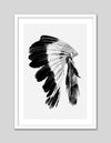 Contemporary Indian Headdress Art Print | Black and White Art | The Good Poster Co.