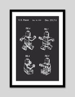Lego Patent Art Print | Black and White Art