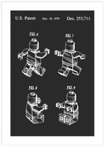 Lego Patent Art Print | Black and White Art