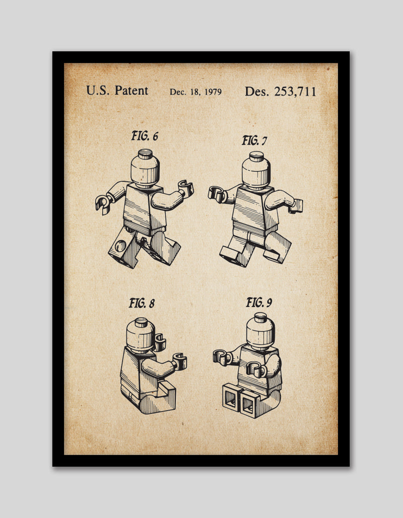 Vintage Lego Patent Art Print | Vintage Art