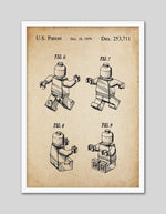 Vintage Lego Patent Art Print | Vintage Art