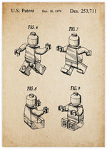 Vintage Lego Patent Art Print | Vintage Art
