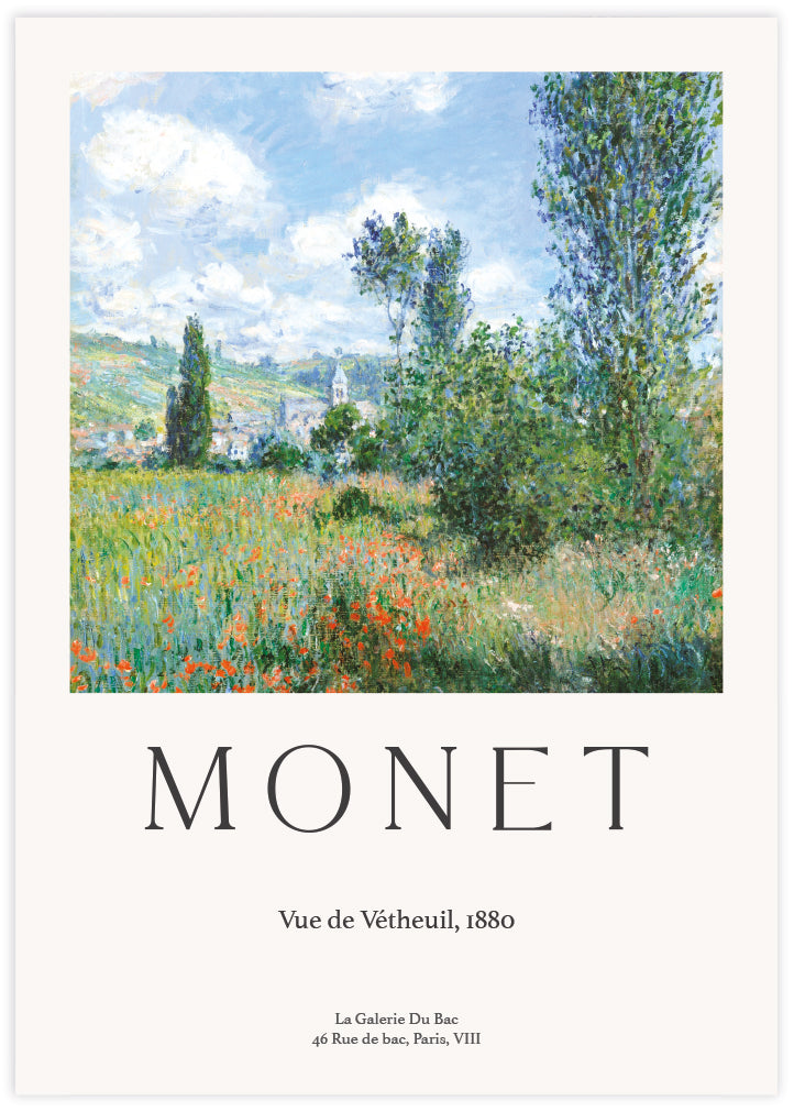 View of Vetheuil Exhibition Poster by Claude Monet