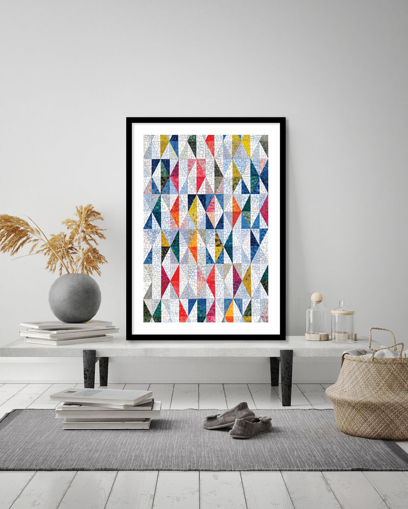 Contemporary Mosaic Triangles Art Print