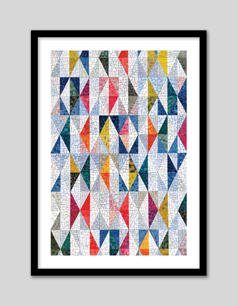 Contemporary Mosaic Triangles Art Print - Geometric Art - The Good Poster Company