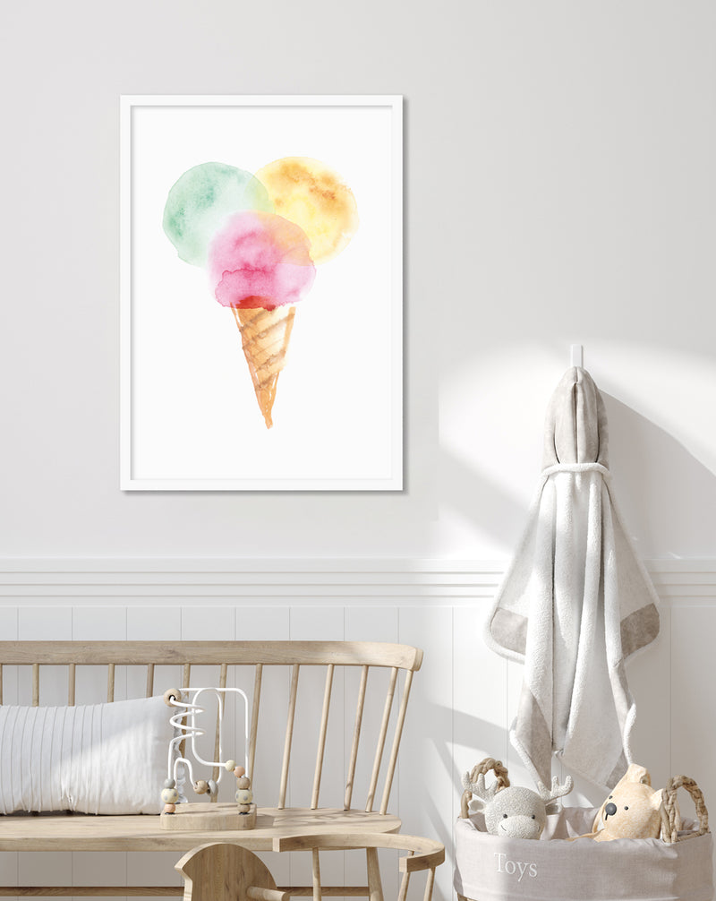Ice Cream Art | Children's Bedroom Art NZ | The Good Poster Co.