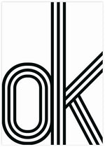 ok Typography Art Print | Black and White Art