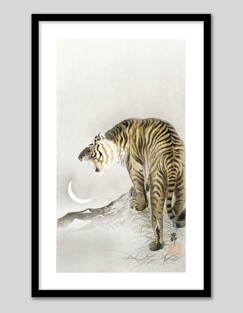 Roaring Tiger art print by Ohara Koson | Vintage Japanese Art | Vintage Art NZ | The Good Poster Co.