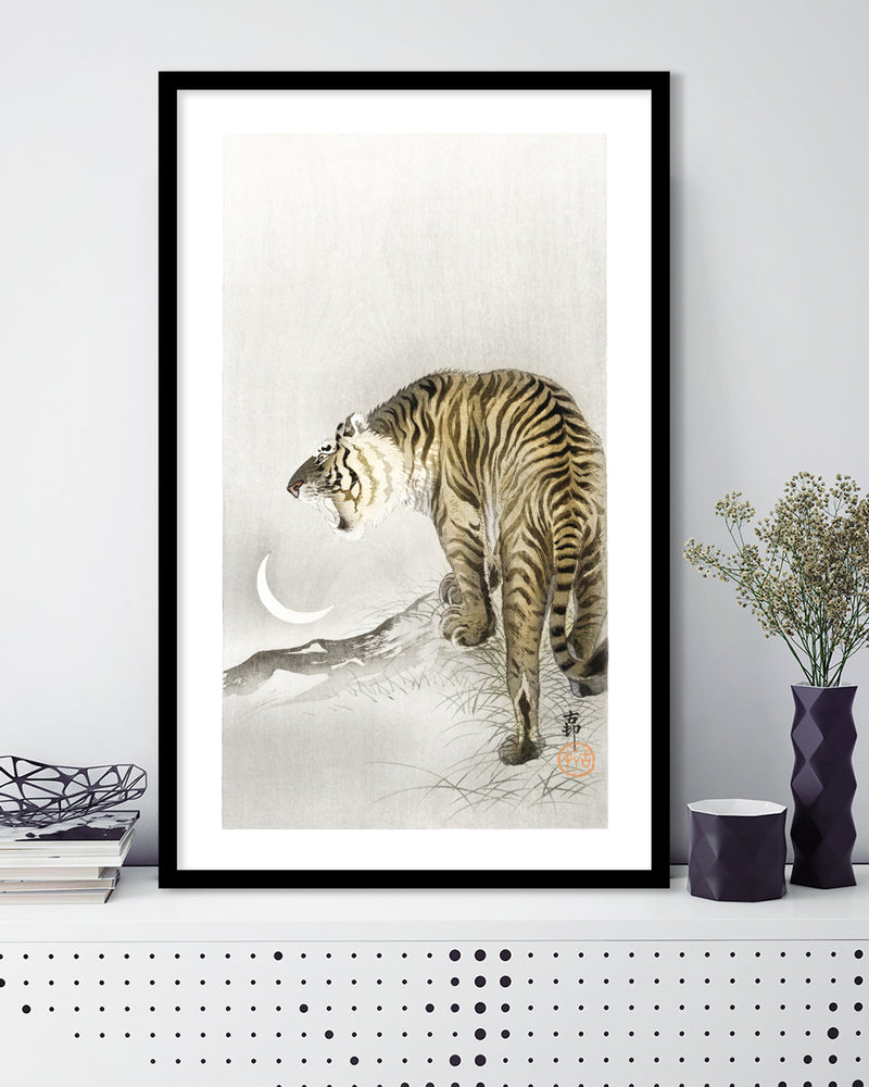 Roaring Tiger art print by Ohara Koson | Vintage Japanese Art | Vintage Art NZ | The Good Poster Co.