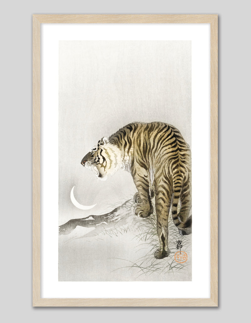 Roaring Tiger art print by Ohara Koson | Vintage Japanese Art | Vintage Art NZ | The Good Poster Co.