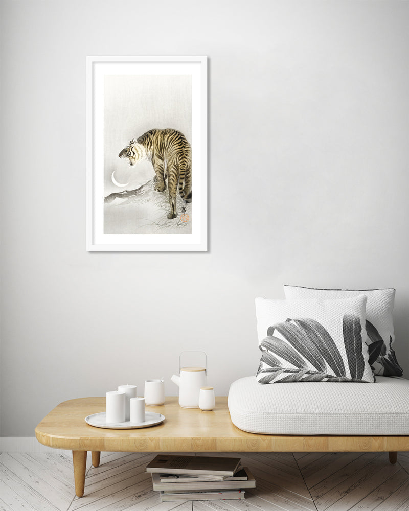 Roaring Tiger art print by Ohara Koson | Vintage Japanese Art | Vintage Art NZ | The Good Poster Co.