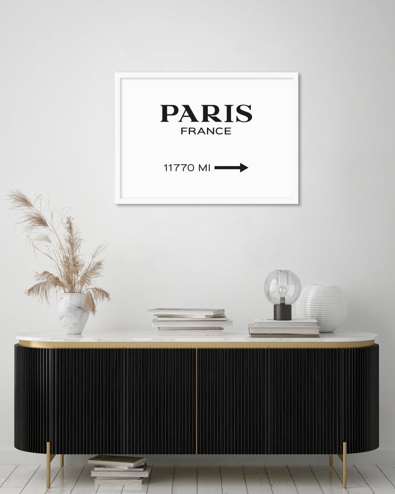 Paris Typography Art Print | Black and White Art