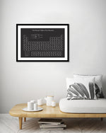 Periodic Table of Elements Black & White Art Print