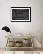 Periodic Table of Elements Black & White Art Print