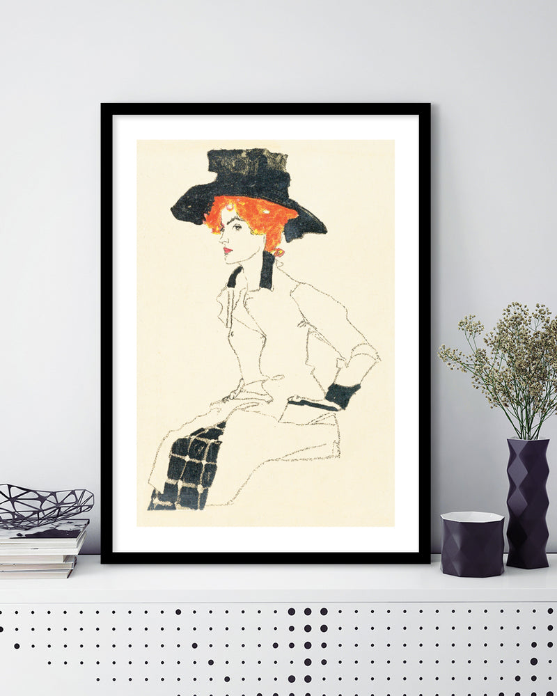 Portrait of a Woman Art Print by Egon Schiele