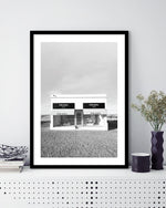 Prada Marfa Photographic Art Print | Fashion Artwork | Black and White Art NZ | The Good Poster Co