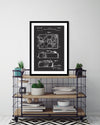 Record Player Patent Art Print | Black and White Art