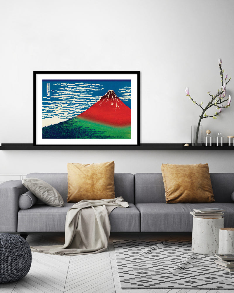 Red Fuji Art Print by Katsushika Hokusai