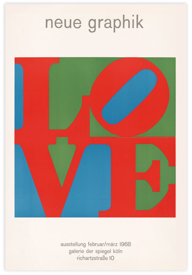 Love Neue Graphik Art Print by Robert Indiana | Vintage Poster Art | The Good Poster Co. NZ