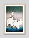 Snowy Egrets Art Print by Ohara Koson