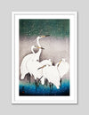 Snowy Egrets Art Print by Ohara Koson