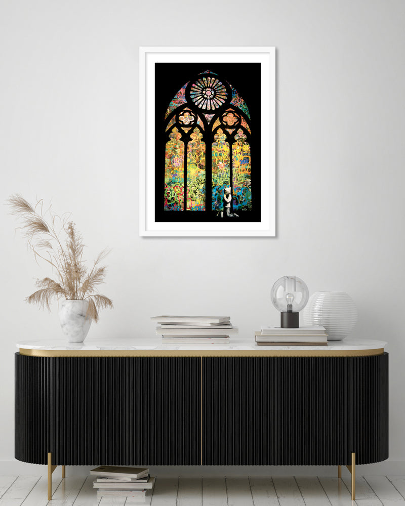 Stained Glass Window Art Print by Banksy