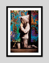 Stained Glass Window Boy Art Print by Banksy