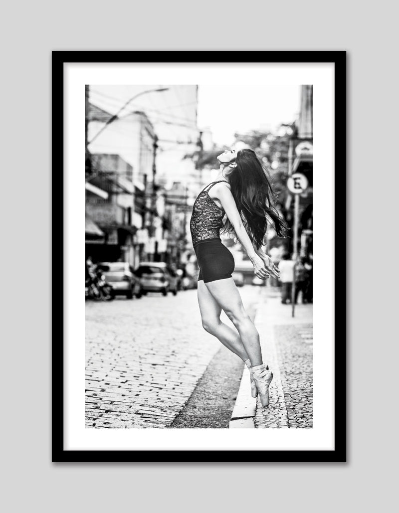 Contemporary Street Ballerina Art Print | Black and White Art