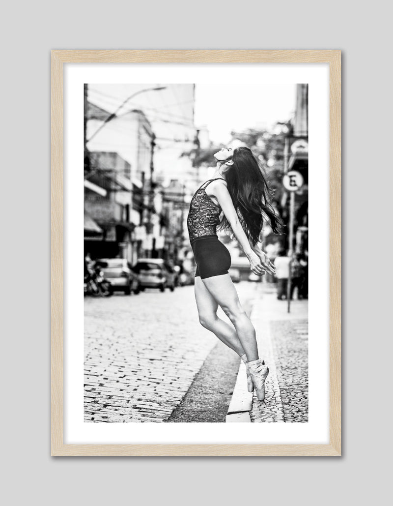 Contemporary Street Ballerina Art Print | Black and White Art